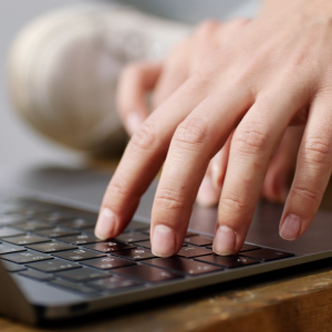 Fingers Typing on Keyboard