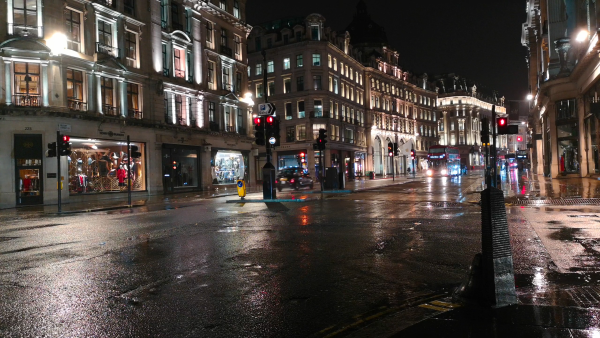 Street Traffic with City Buildings