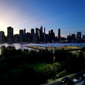 Timelapse of Sunset Over City