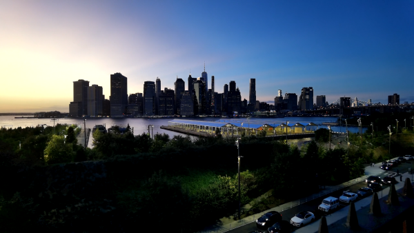 Timelapse of Sunset Over City